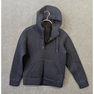 Sisley Scuba Hoodie Womens Small Full Zip Sweatshirt Jacket Benetton Navy